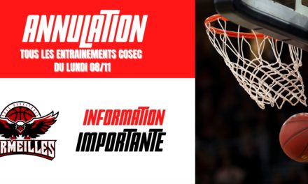 [URGENT] ANNULATION des entrainements lundi 8/11 COSEC